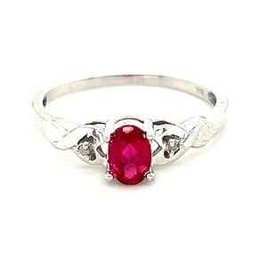 10K White Gold Ruby Ring